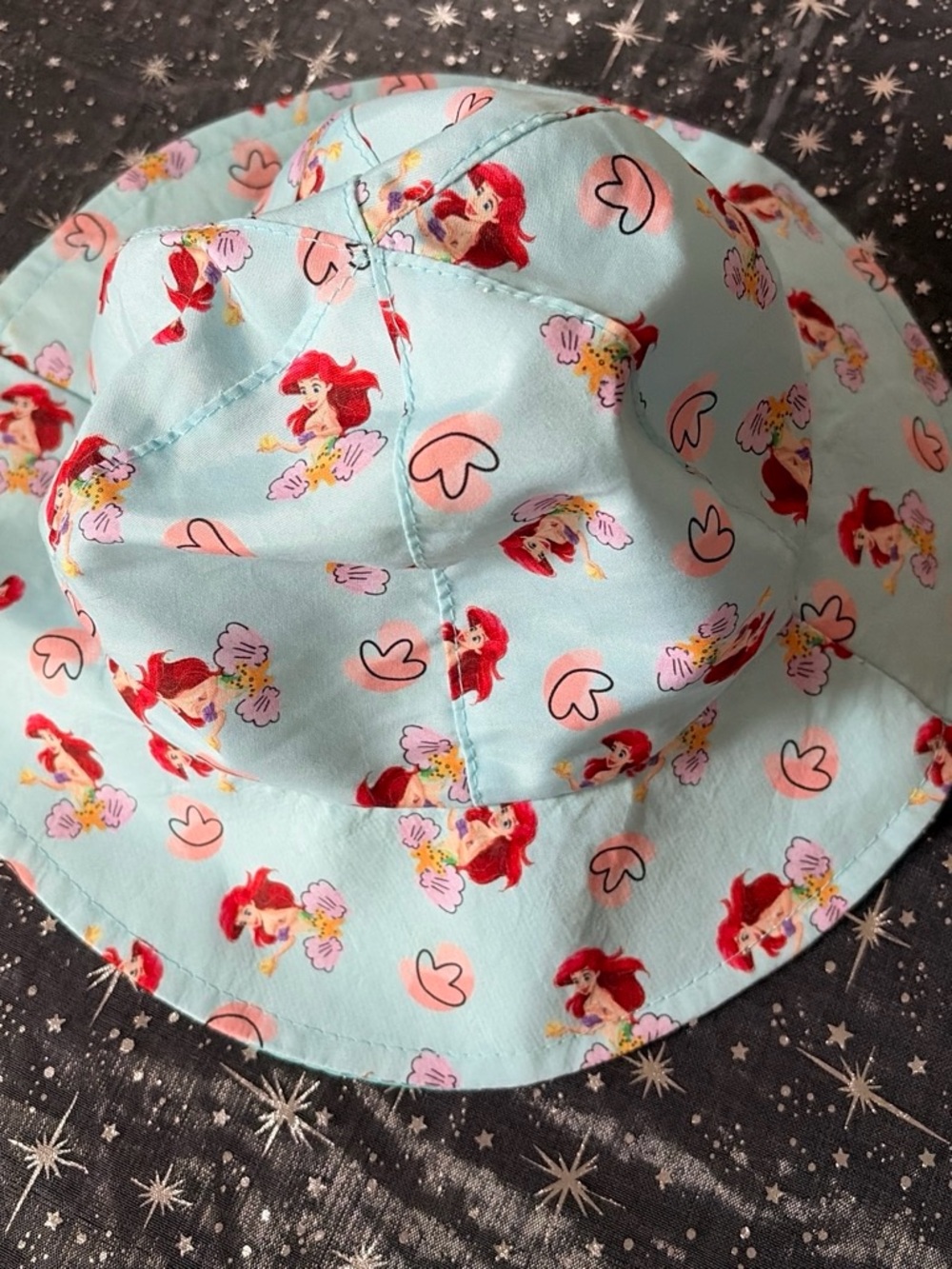 Disney Little Mermaid Aqua Pink Red Bucket Hat